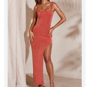 Oh Polly Oma thigh high split maxi dress